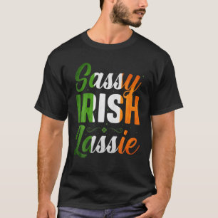 Womens St Patrick's Day Sassy Lassie Irish Pub Cra T-Shirt