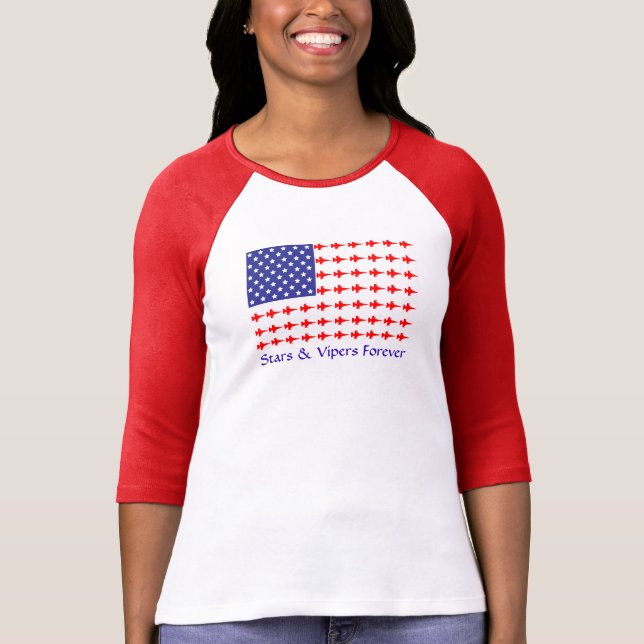 Womens Stars & Vipers Forever 3/4 Baseball T T-Shirt (Front)