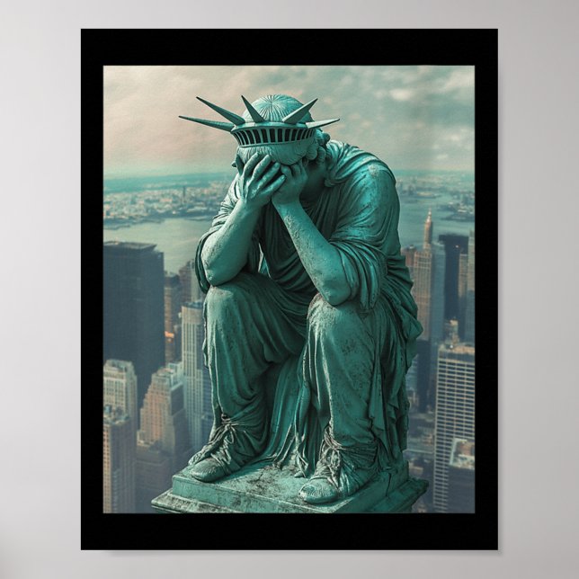 Womens Statue Of Liberty Facepalm V-neck  Poster (Front)
