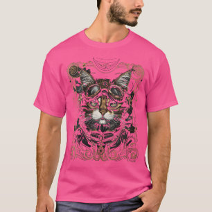 Womens Steam Punk Cat Kitten Steampunk Art T-Shirt