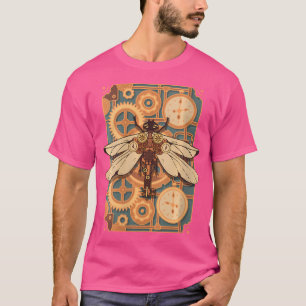 Womens Steampunk Dragonfly Victorian Art Mechanica T-Shirt