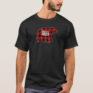 Womens Steffi Bear Custom Red Buffalo Plaid Christ T-Shirt