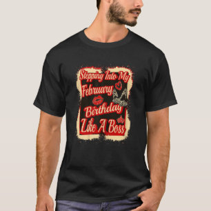 Womens Stepping Into My February Birthday Leopard T-Shirt