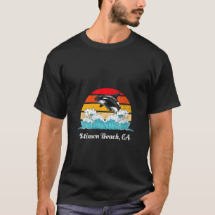Womens Stinson Beach CA Distressed Orca Killer Wha T-Shirt