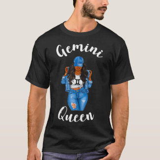 Womens Streetwise Gemini Queen Black Womens Zodiac T-Shirt