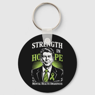 Womens Strength In Hope Green Ribbon Mental Health Key Ring