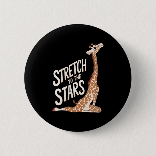 Womens Stretch Towards The Galaxy Sitive Yoga Gira 6 Cm Round Badge (Front)