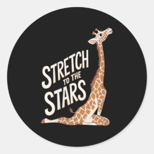 Womens Stretch Towards The Galaxy Sitive Yoga Gira Classic Round Sticker