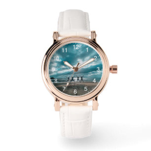 Womens Stylish Elegant Vintage Rose Gold Monogram  Watch