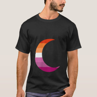 Womens Subtle Lesbian Moon V Neck T-Shirt