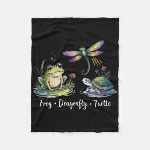 Womens Subtle Political Humour Frog Dragonfly Turt Fleece Blanket
