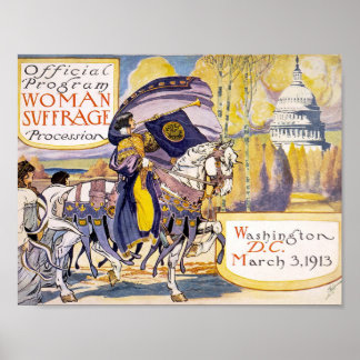Women's Suffrage 1913 Girl on a Horse Poster