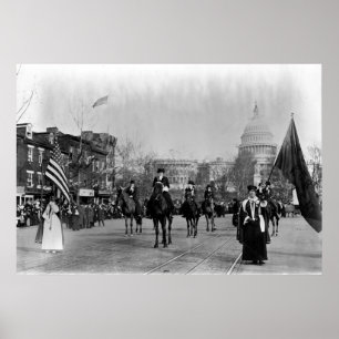 Women's Suffrage marching on Washington Poster