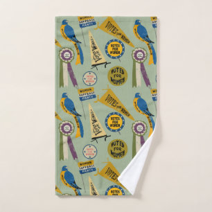 Womens Suffrage Movement Memorabilia Collage Print Hand Towel