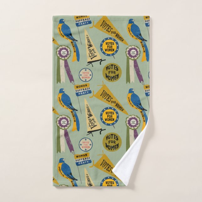 Womens Suffrage Movement Memorabilia Collage Print Hand Towel (Hand Towel)