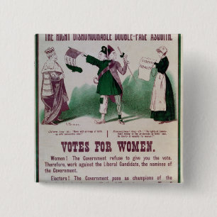 Women's Suffrage Poster 15 Cm Square Badge