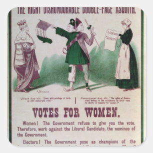 Women's Suffrage Poster Square Sticker