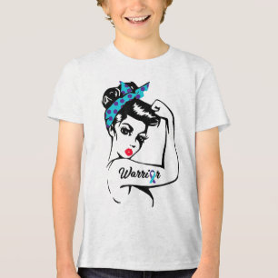 Womens Suicide Prevention Awareness Week Messy Bun Tri-Blend Shirt