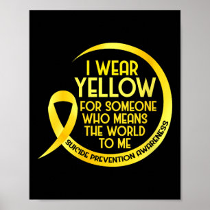 Womens Suicide Prevention Awareness Yellow Ribbon Poster