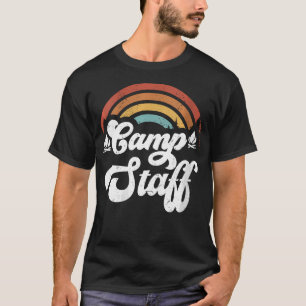 Womens Summer Camp Counsellor Staff Groovy Rainbow T-Shirt