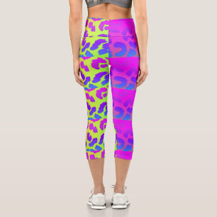 Women's Summer Colorful Leopard Clothing Capri Leggings