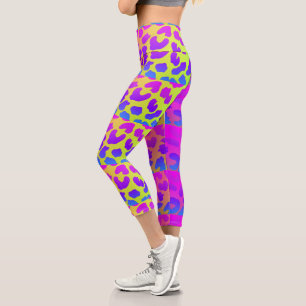 Women's Summer Colorful Leopard Clothing Capri Leggings