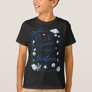 Womens Summer Turned Thirteen 13th Birthday T-Shirt