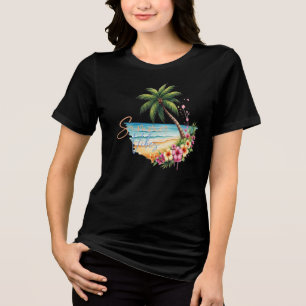 Womens Summer Vibes Beach Tri-Blend Shirt