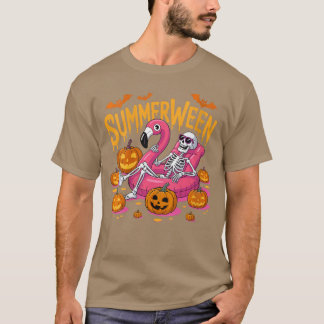 Womens Summerween Vibes Skeleton Pumpkin Spooky Va T-Shirt