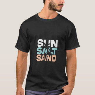 Womens Sun Salt Sand Summer Retro Colourful Happy  T-Shirt