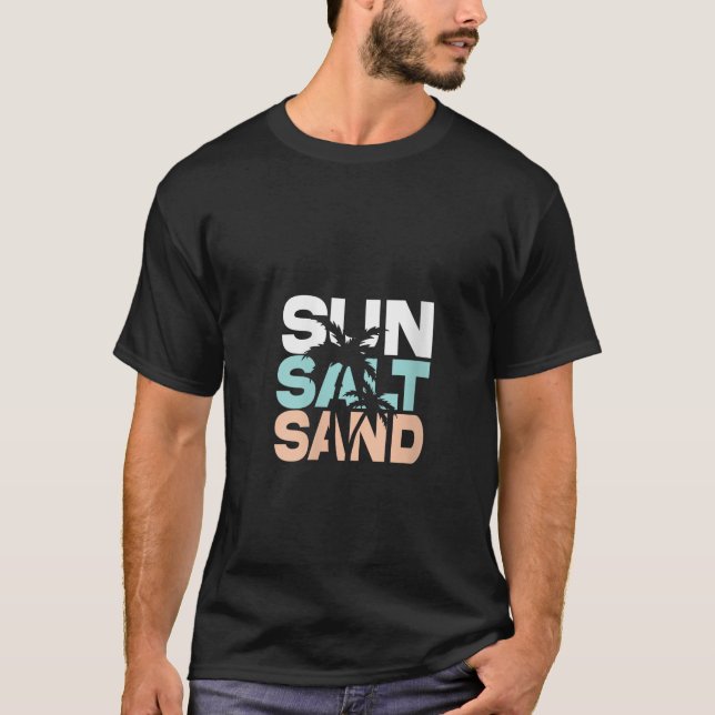 Womens Sun Salt Sand Summer Retro Colourful Happy  T-Shirt (Front)