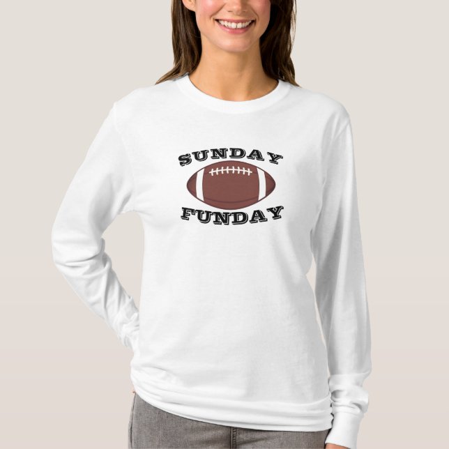 Womens Sunday Funday Football Pun Long Sleeve T-Shirt (Front)