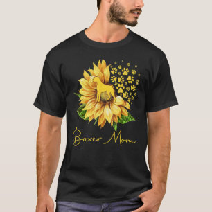 Womens Sunflower Boxer Mum Dog T-Shirt
