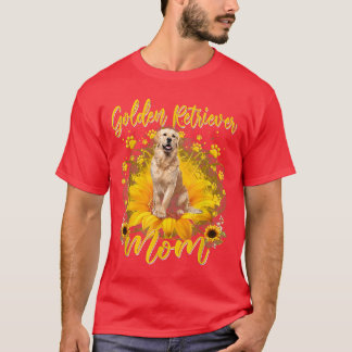 Womens Sunflower Golden Retriever Mum Dog Lover Mo T-Shirt