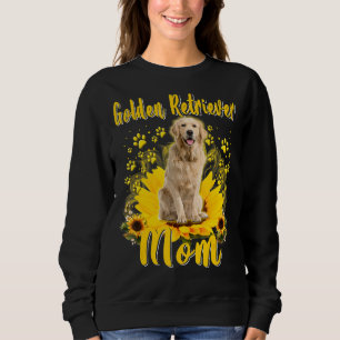 Womens Sunflower Golden Retriever Mum Dog   Mother Sweatshirt
