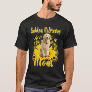Womens Sunflower Golden Retriever Mum Dog Mother T-Shirt