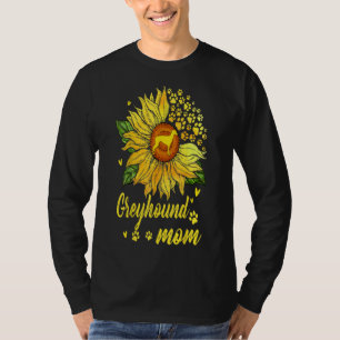 Womens Sunflower Greyhound Mum Dog Lover Gift T-Shirt