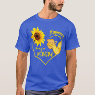 Womens Sunflower Heart Happiness Is Being A Mamaw T-Shirt