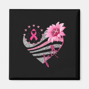 Womens Sunflower Pink Ribbon Faith Breast Cancer A Magnet