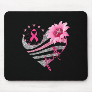 Womens Sunflower Pink Ribbon Faith Breast Cancer A Mouse Pad