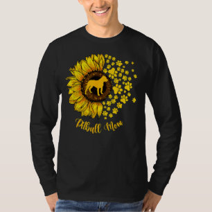 Womens Sunflower Pitbull Mum Dog Lover 438 T-Shirt