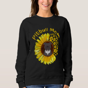 Women's Sunflower Pitbull Mum Dog Sweatshirt