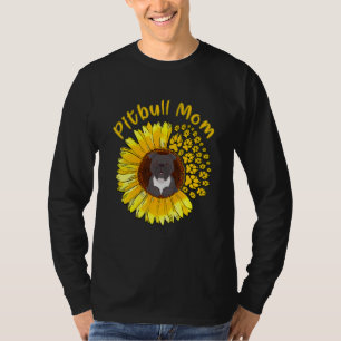 Women's Sunflower Pitbull Mum Dog T-Shirt