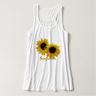 Women's Sunflower Tank Top Custom Sunflower Shirt