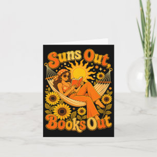 Women's suns out books out reading summer vacation card
