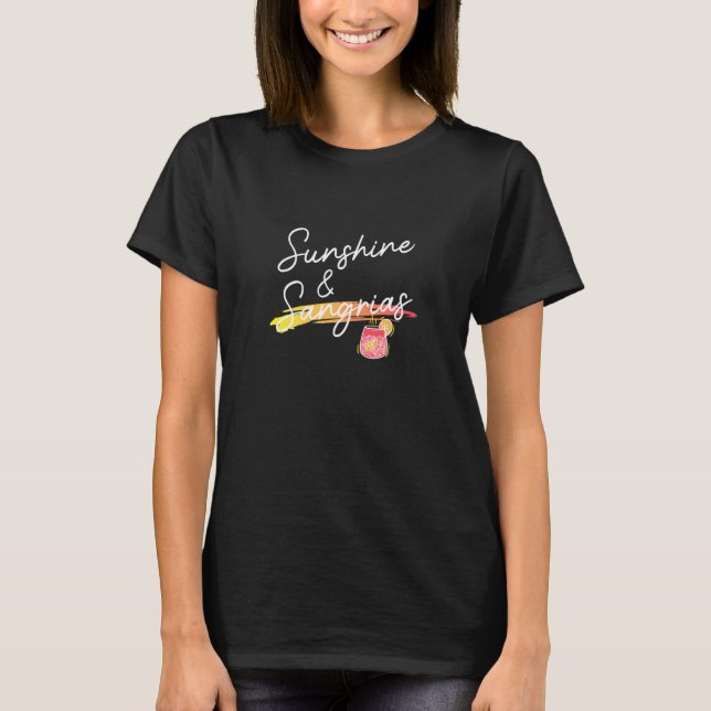 Womens Sunshine Sangrias Casual Relaxing Fun Summe T-Shirt (Front)