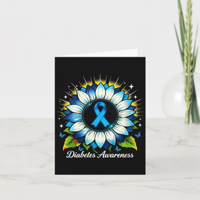 Womens Suower Diabetes Awareness Design Card (Front)