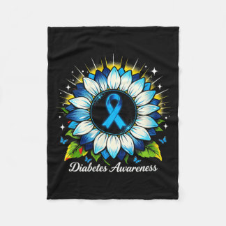 Womens Suower Diabetes Awareness Design Fleece Blanket