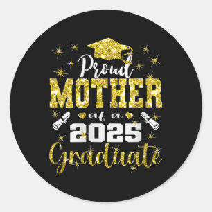Womens Super Proud Mother Of 2025 Graduate Senior Classic Round Sticker