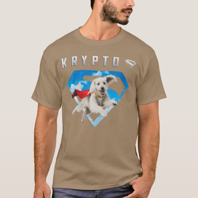 Womens Superman 2025 Movie Krypto Sky Shield VNeck T-Shirt (Front)